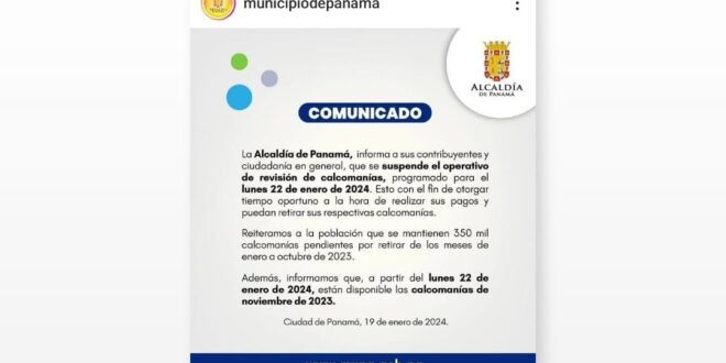 Alcalde Fábrega se solidariza con el clamor popular y suspende operativo de Calcomanías