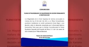Sesión Permanente en la Corte Suprema
