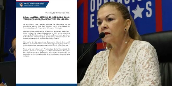 Delia Herrera Asume Reto como Viceministra de Infraestructura del Meduca