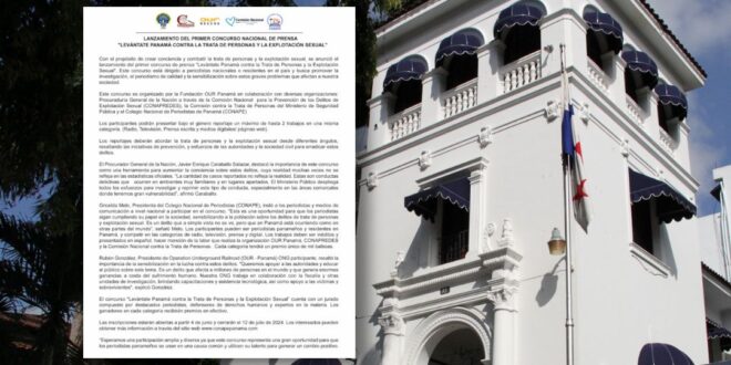 Lanzamiento del primer concurso nacional de prensa Levántate Panamá contra la Trata de Personas y la Explotación Sexual