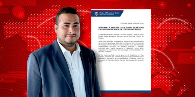 Mulino Nombra a Ventura Vega Batista como Nuevo Secretario Ejecutivo de la Junta de Control de Juegos