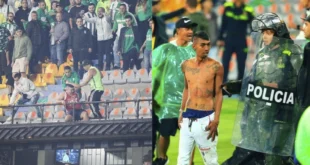 Violencia en las gradas del Atanasio Girardot suspende partido entre Atlético Nacional y Junior