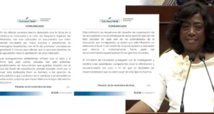 MEDUCA denuncia uso indebido de la firma y sello de la ministra Lucy Molinar