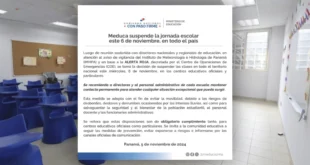 Meduca Suspende la Jornada Escolar del 6 de Noviembre en Todo Panamá