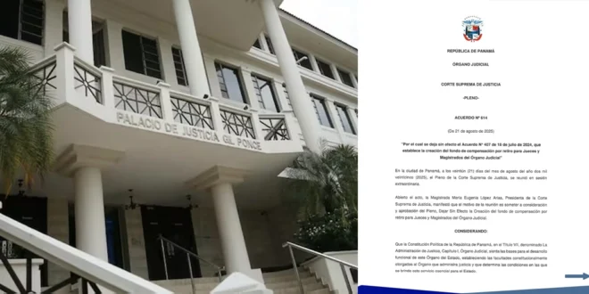 Corte Suprema de Panamá Anula Régimen Especial de Retiro para Jueces