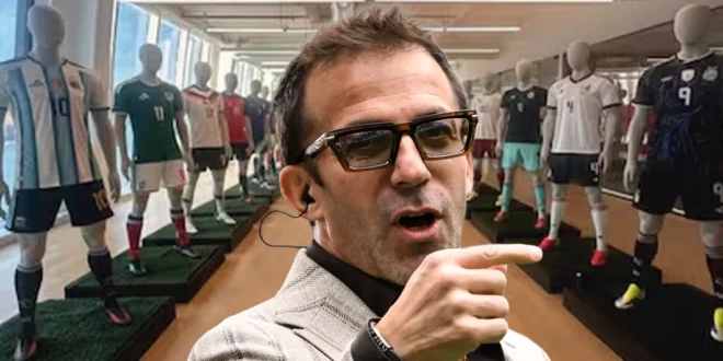 Filtración Mundialista: Del Piero revela accidentalmente diseños de camisetas para el Mundial 2026