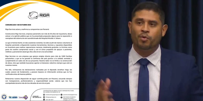 Riga Services Desmiente al Diputado Jonathan Vega Sobre Propuesta en Hospital Nicolás A. Solano