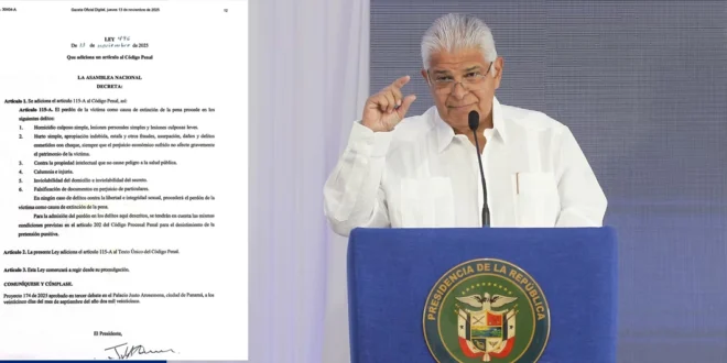 Mulino Sanciona Ley 496: El Perdón de la Víctima como Clave en Delitos Menores en Panamá