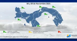 Nueva alerta meteorológica para Panamá: lluvias tormentosas generalizadas este sábado