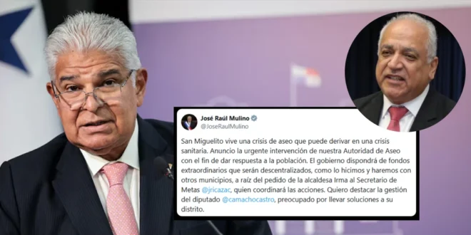 El Ejecutivo interviene San Miguelito ante crisis de basura: Mulino anuncia fondos extraordinarios y destaca gestión de Camacho