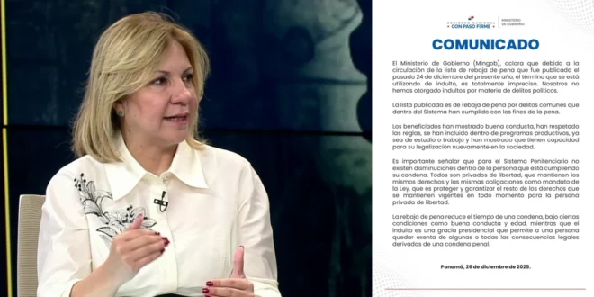 Ministra Montalvo: “Son rebajas de pena por delitos comunes, no indultos políticos”