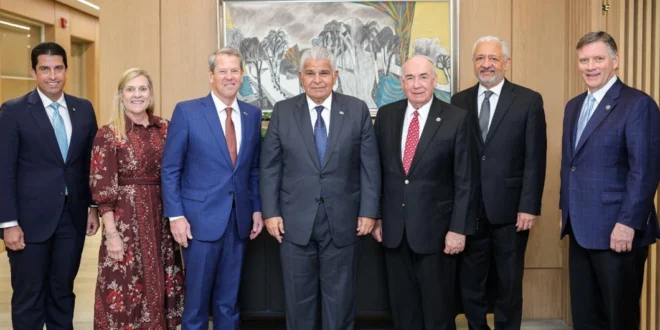 Presidente Mulino se reúne con el gobernador de Georgia para fortalecer la cooperación logística en el Canal de Panamá