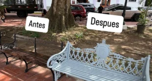 Nuevas bancas coloniales instaladas por la Alcaldía de Panamá en el Casco Antiguo de San Felipe.