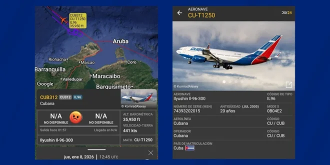 Avión de Cubana de Aviación es rechazado en Venezuela y obligado a retornar a la isla