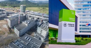 Fachada moderna de la Ciudad de la Salud construida por Riga Services en Panamá