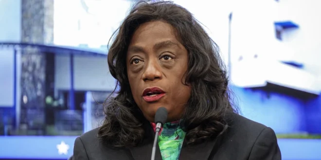 Ministra Molinar exponiendo el alcance de la contratación