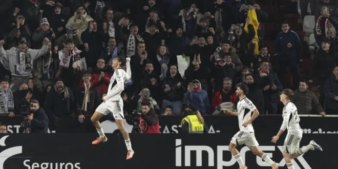 Jugadores del Albacete celebran uno de los goles en la Copa del Rey