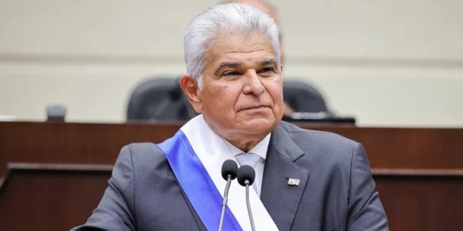 Presidente José Raúl Mulino durante su discurso a la nación sobre reformas y proyectos de infraestructura.