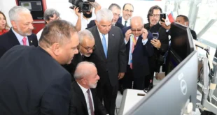 Presidentes latinoamericanos en las esclusas de Cocolí del Canal de Panamá