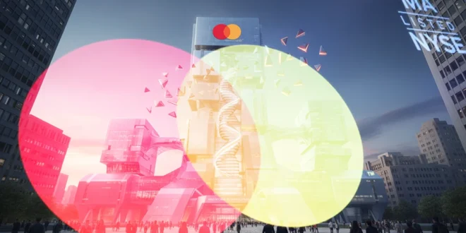 Edificio corporativo de Mastercard representando cambios en su estructura organizacional