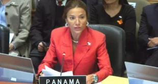 Embajadora de Panamá Ana Irene Delgado interviniendo en la sesión de la OEA