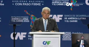 Presidente Mulino durante el Foro Económico Internacional 2026 anunciando la entrada de Panamá al Mercosur