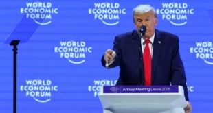 Donald Trump en el Foro Económico Mundial hablando sobre la importancia de Groenlandia