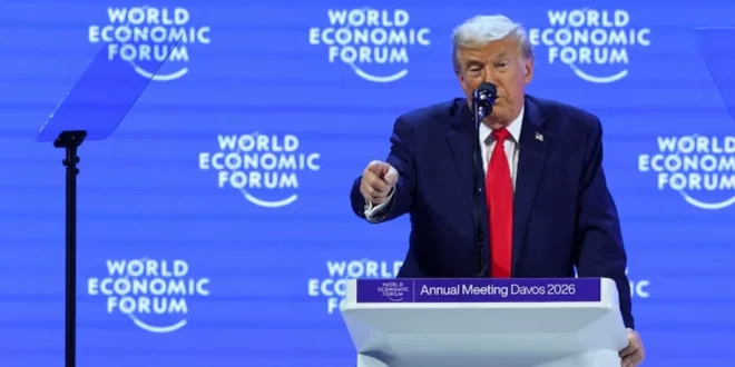 Donald Trump en el Foro Económico Mundial hablando sobre la importancia de Groenlandia