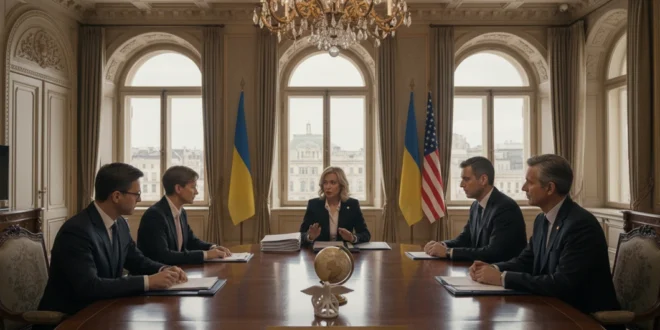 Negociadores de Ucrania y Estados Unidos en reunión diplomática por la paz