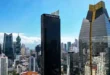 Vista aérea del centro financiero de Panamá representando estabilidad económica