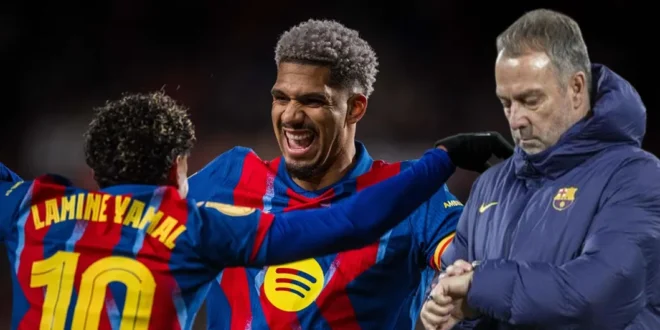 Jugadores del FC Barcelona celebrando el pase a semifinales en el Carlos Belmonte