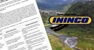 Proyecto de extracción y dragado de ININCO en el Río Caldera