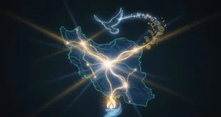 Mapa estratégico de Irán con luces de esperanza y libertad