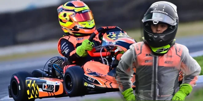 Maxi Schubert piloto panameño de karting en competencia internacional WSK Italia