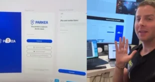 Interfaz digital de la aplicación Parkea para dispositivos móviles en Ciudad de Panamá