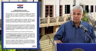 Sede de la Corte Suprema de Justicia, imagen del Presidente Mulino y Comunicado del PRD en Panamá