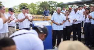 Presidente José Raúl Mulino inaugurando el Sistema de Riego Remigio Rojas en Chiriquí