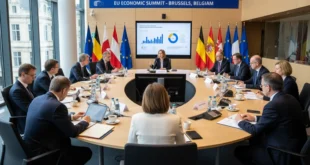 Líderes de la Unión Europea reunidos en cumbre económica en Bélgica