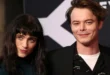 Natalia Dyer y Charlie Heaton posan en un evento especial para la serie de televisión "Stranger Things"