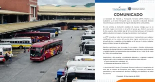 Prohibición de aumento de tarifas de transporte por la ATTT