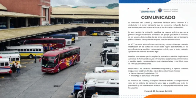 Prohibición de aumento de tarifas de transporte por la ATTT