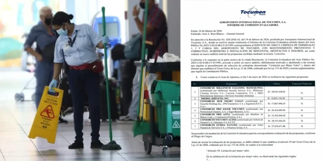 Informe de fallas en licitación de aseo del Aeropuerto Internacional de Tocumen