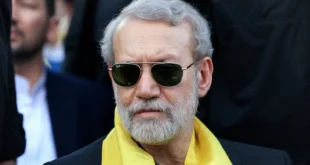 Larijani en un acto de Hezbollah en 2025