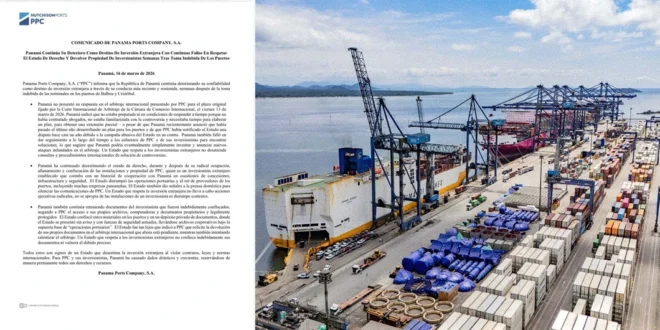 Terminal portuaria de Balboa operada por Panama Ports Company en el Canal de Panamá y Comunicado de la empresa