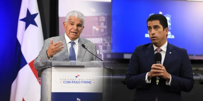 Presidente Mulino y Ministro Icaza durante la conferencia semanal con la prensa