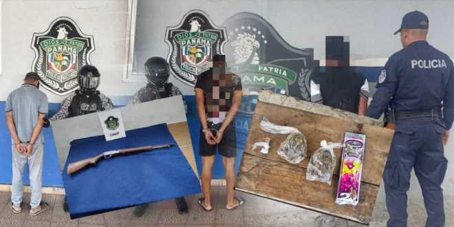 Agentes de la Policía Nacional de Panamá realizando operativos de seguridad ciudadana