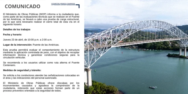 Vista aérea del Puente de las Américas en Panamá durante el día