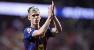 Dani Olmo durante el partido contra el Atlético de Madrid