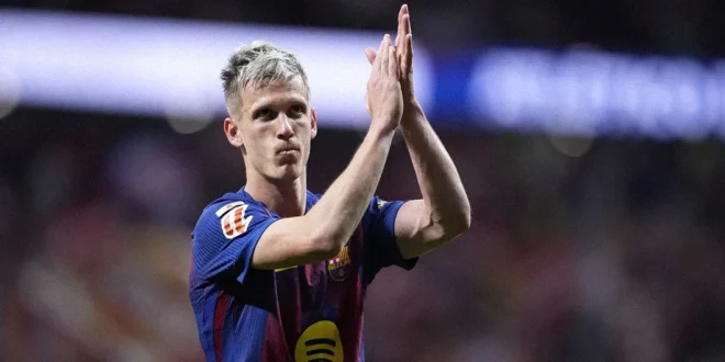 Dani Olmo durante el partido contra el Atlético de Madrid