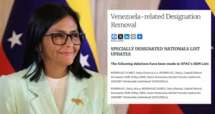 Levantamiento de sanciones de EE.UU. a Delcy Rodríguez